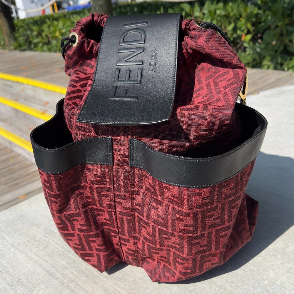 RARE limited Edition Authentic Burgundy Fendi drawstrings backpack
